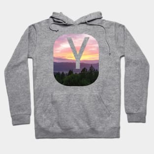 Initial Y Sunset Photograph Hoodie